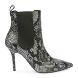Saint Arely Grey Snake Print Leather Stiletto Ankle Boots