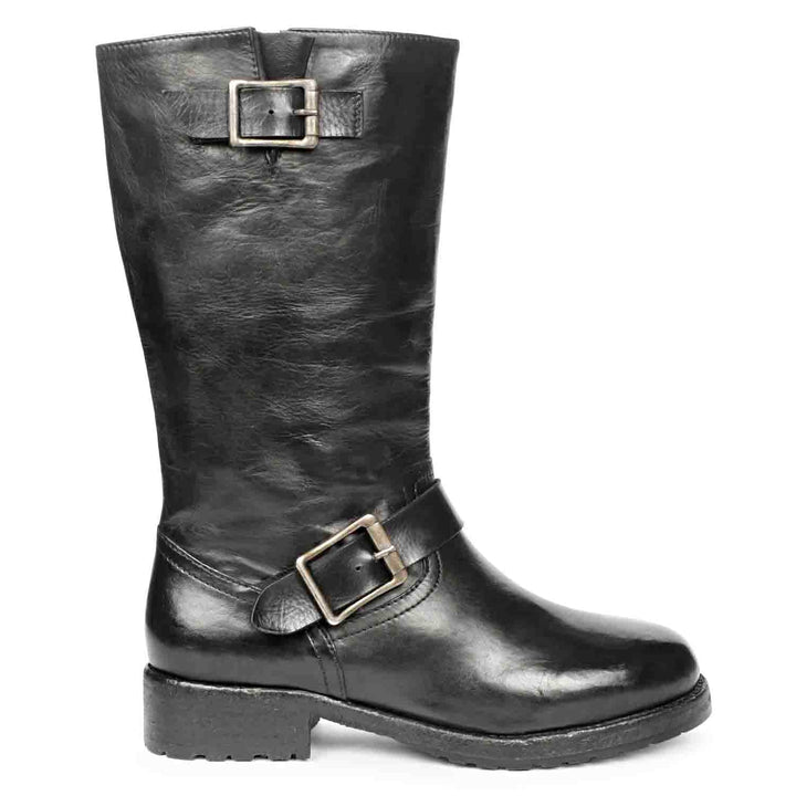 Saint Nova Black Leather Washed Calf Boot