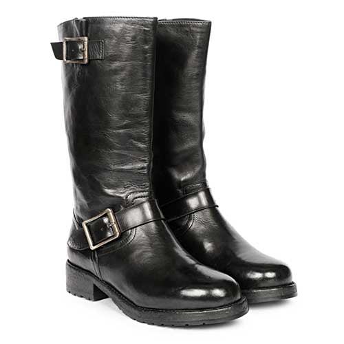 Saint Nova Black Leather Washed Calf Boot