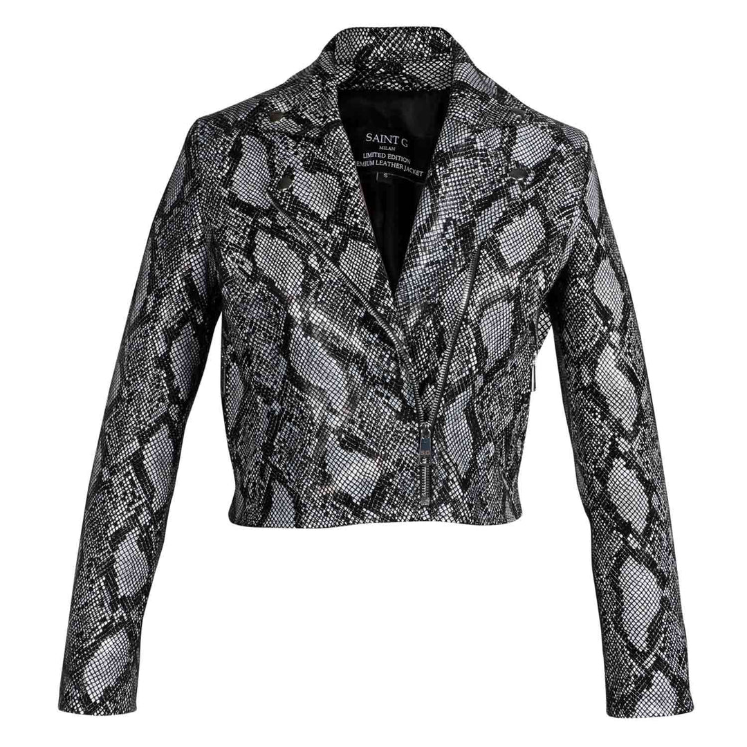 Saint Evie Grey Leather Women Jackets