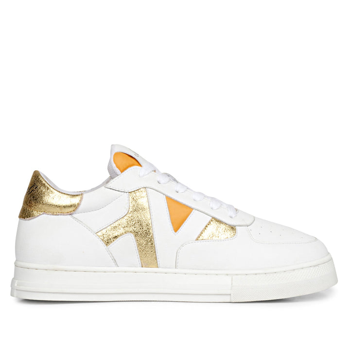 Saint Felix White & Yellow Leather Sneakers