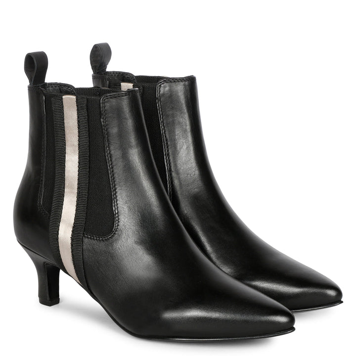 Saint Ashlyn Black Crust Leather Handcrafted Ankle Boots