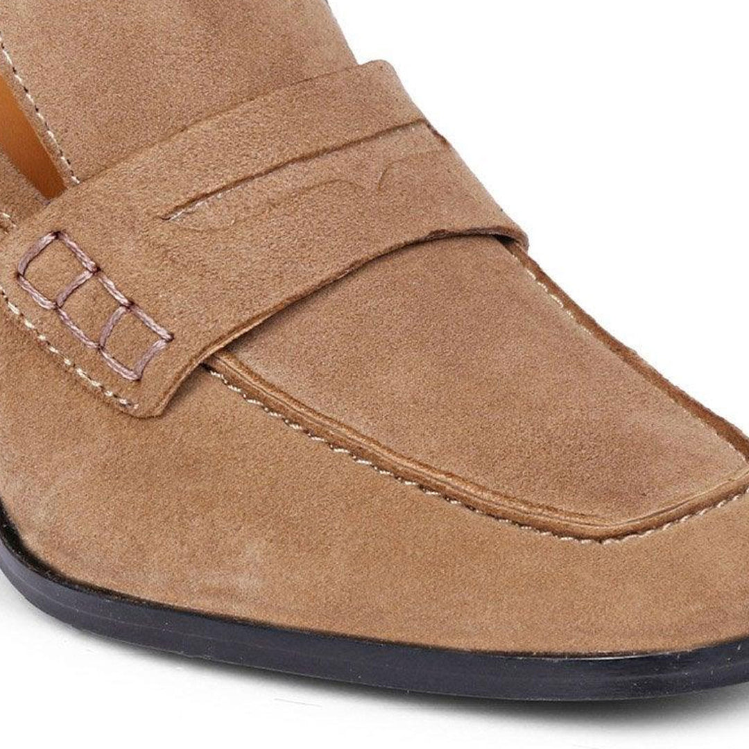 Saint Amelia Taupe Suede Leather Handcrafted Shoes