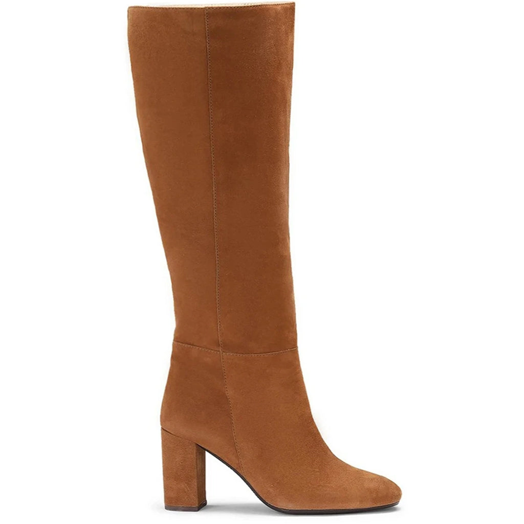 Saint Priscilla Tan Suede Leather Knee High Slouch Boots