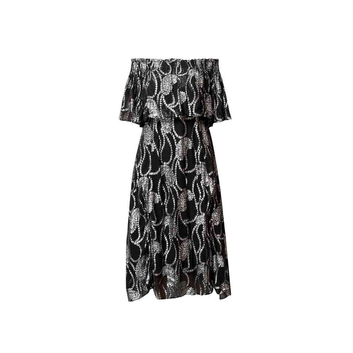 Saint Elise Womens Black Colour Printed Long Dress