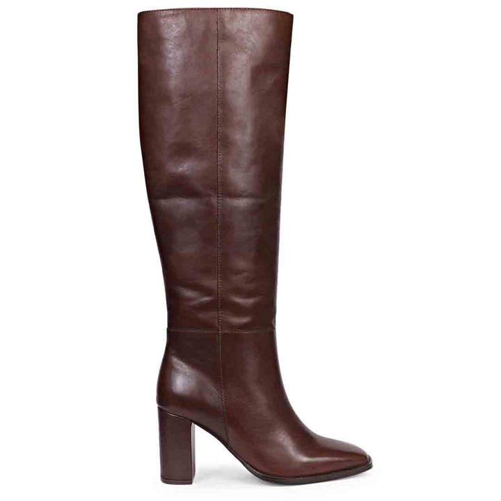 Saint Lia Brown Leather Knee High Slouch Boots