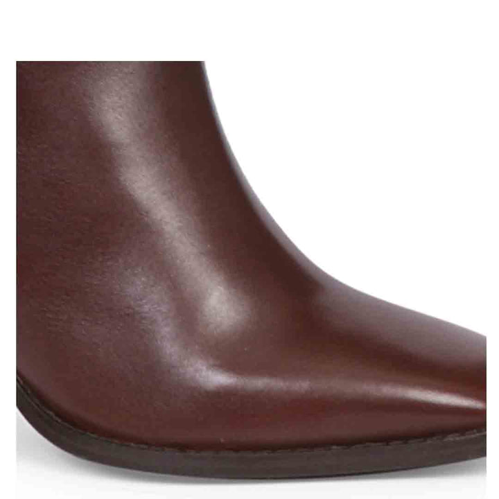 Saint Lia Brown Leather Knee High Slouch Boots