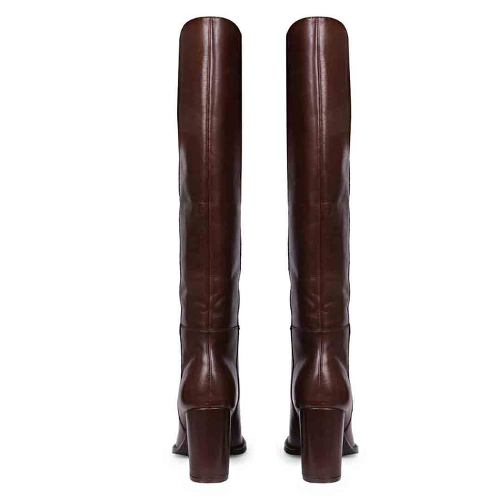 Saint Lia Brown Leather Knee High Slouch Boots