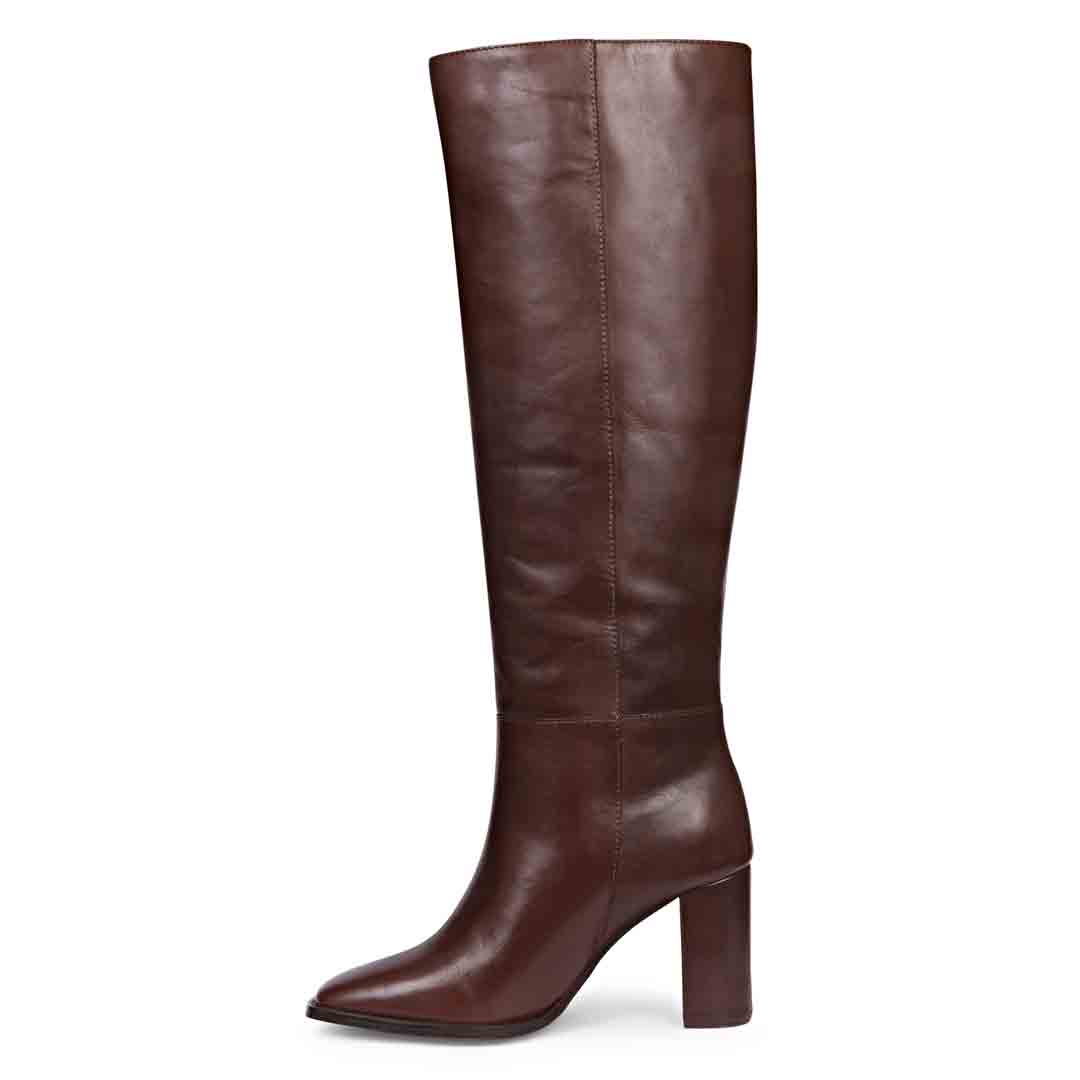 Saint Lia Brown Leather Knee High Slouch Boots