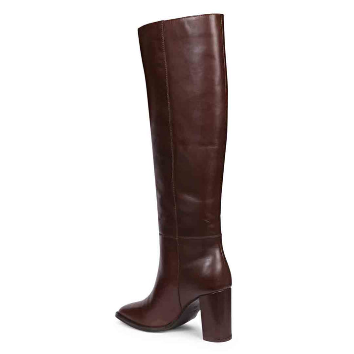 Saint Lia Brown Leather Knee High Slouch Boots