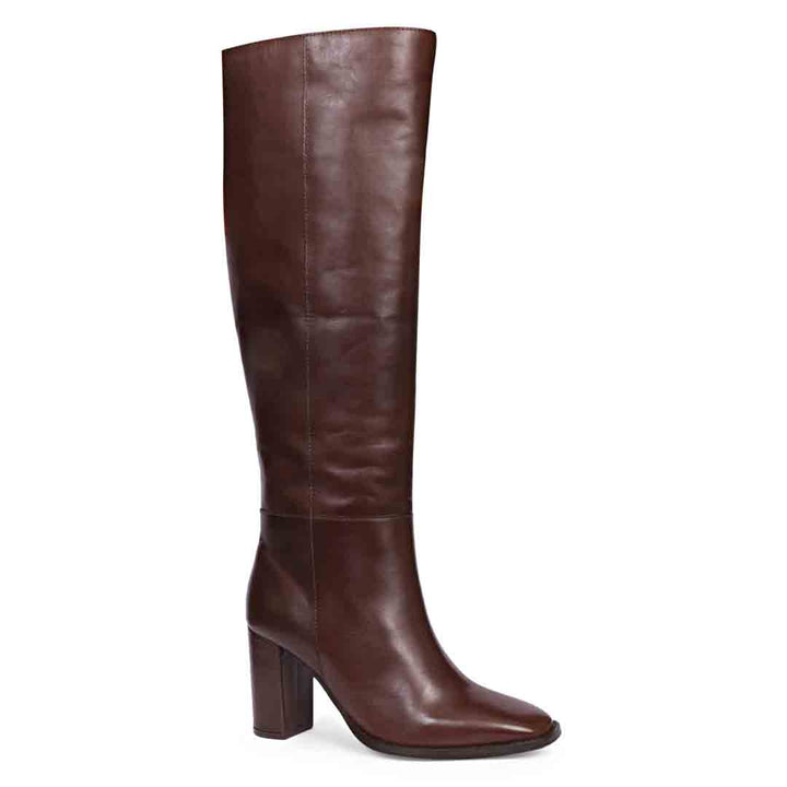 Saint Lia Brown Leather Knee High Slouch Boots