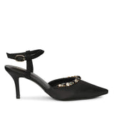 Saint Josie Black Snake Print Leather Pumps