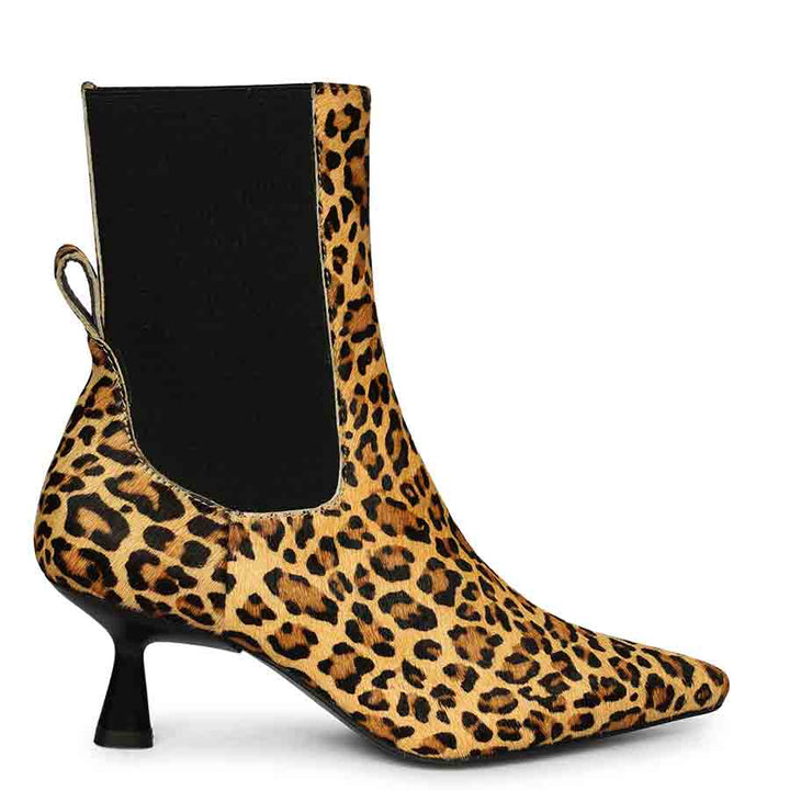 Saint Oriana Leo Print Leather Ankle Boots
