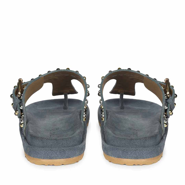 Saint Roma Studded Blue Footbed Sandals