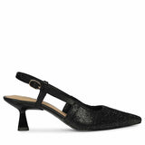 Saint Trinity Crystal Glimmer Black Leather Pumps