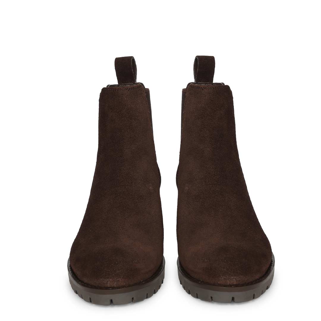 Saint Isa Brown Suede Leather Ankle Boots