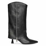 Saint Black Leather Lace Up High Ankle Boots