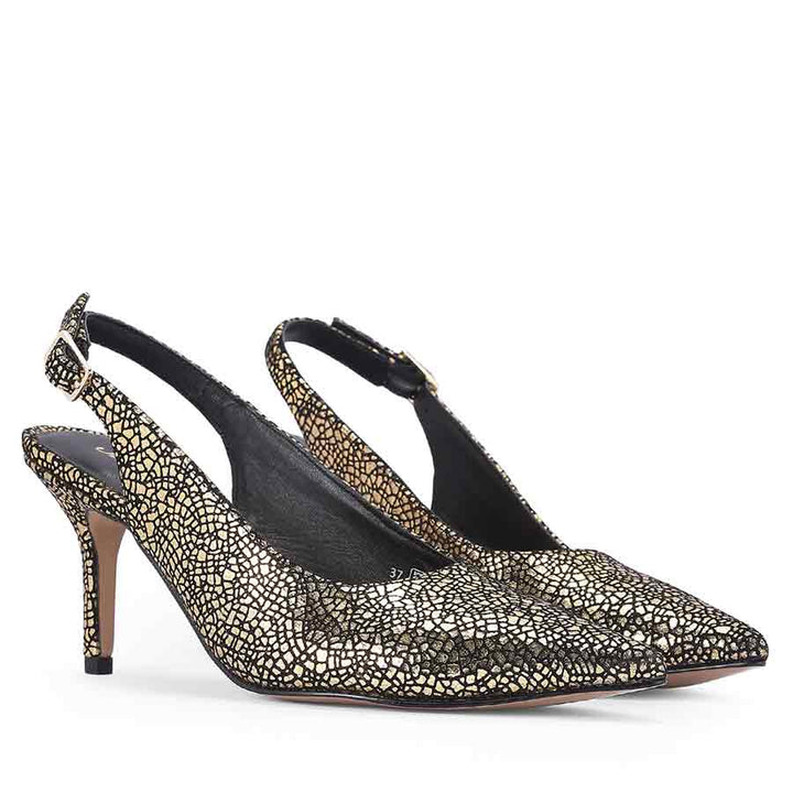 Callie Metallic Gold Leather Pumps