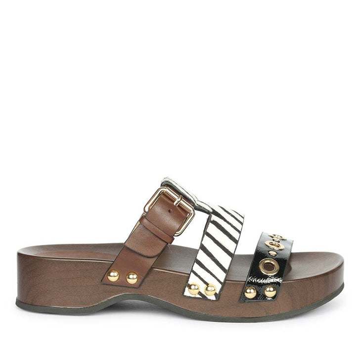 Saint Avely Embellished White Leather Platform Sandals