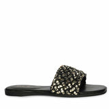 Saint Tara Glow Mesh Black Leather Flats