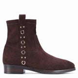 Saint Darcie Eyelets Brown Suede Leather Ankle Boots