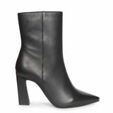 Saint Romane Black Leather Flared Block Heel Ankle Boots