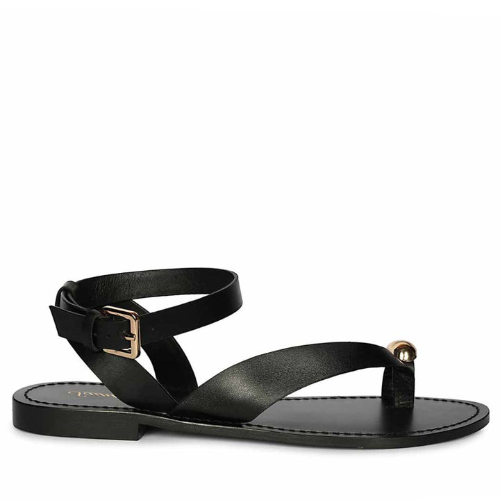 Saint Faye Black Leather Sandals