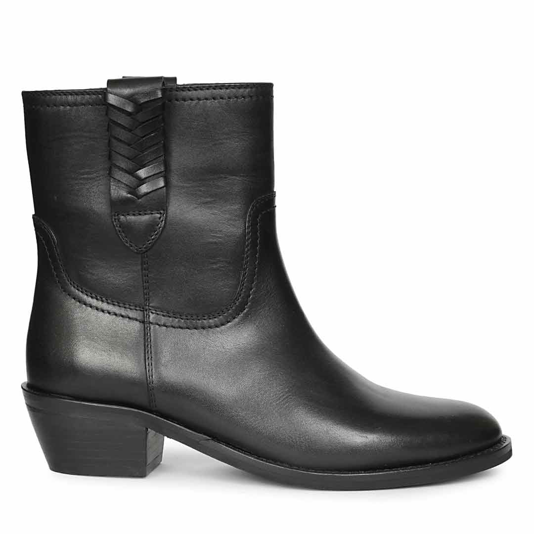 Saint Marina Black Leather High Ankle Boots