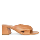 Saint Athena Tan Glove Leather Block Heels