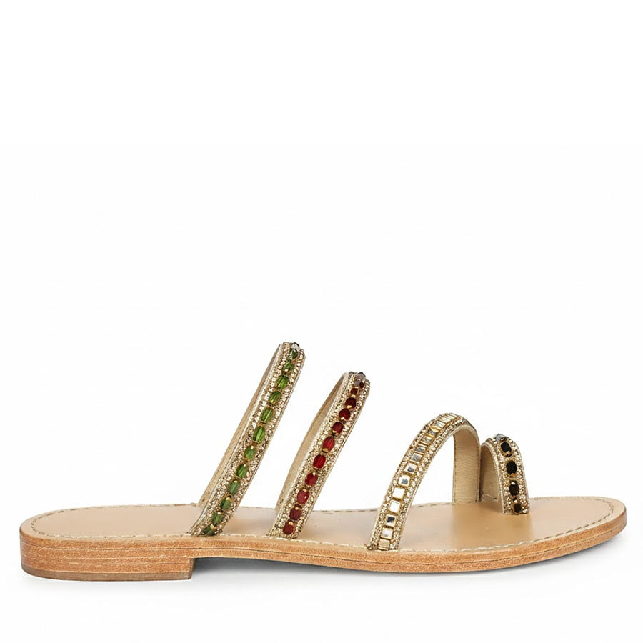 Amber Royale Multi-Stone Leather Flats