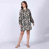 Saint Womens Ivory Cotton Poplin Short Dress