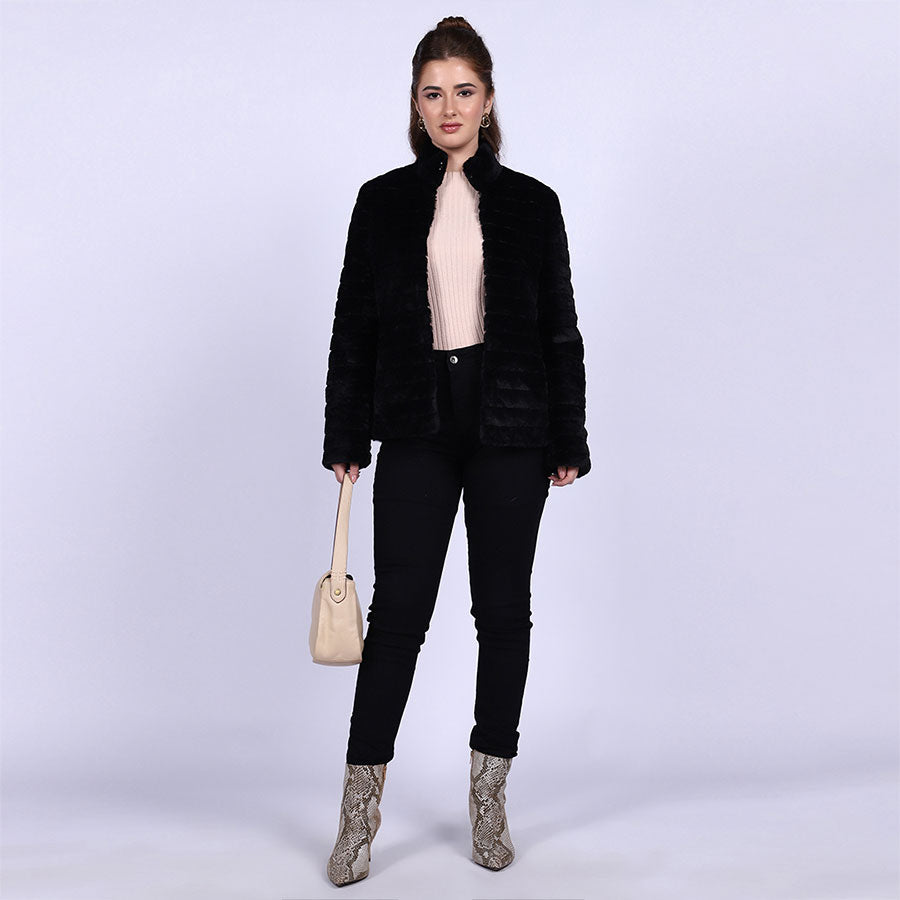 Saint Fernanda Black Fur Women's Jackets