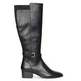 Saint Black Leather Lace Up Long Boots