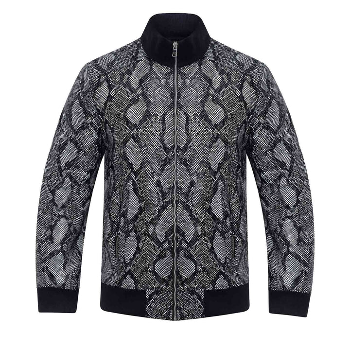 Saint Milly Grey Leather Men's Bomber Style Jackets