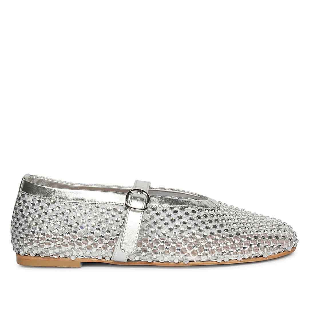 Saint Silver Leather Flat