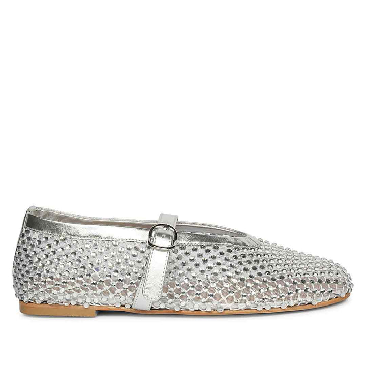 Saint Silver Leather Flat