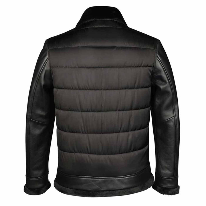 Saint Denis Black Leather Men's Jackets