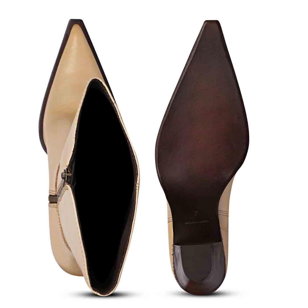 Saint Prune Natural Leather Calf Boots