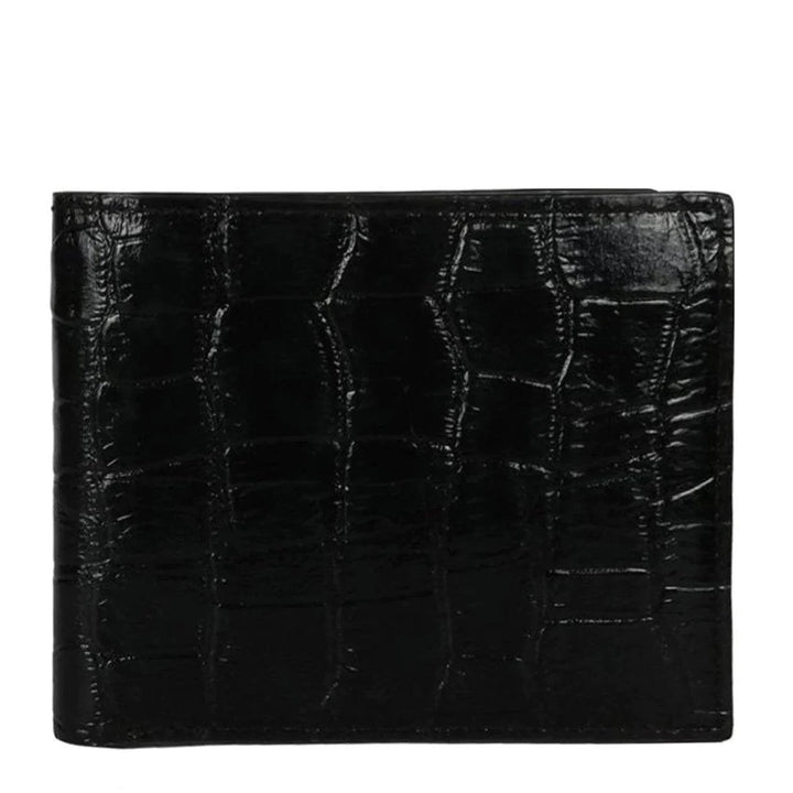 Black Croco Leather Men's Wallet Set.