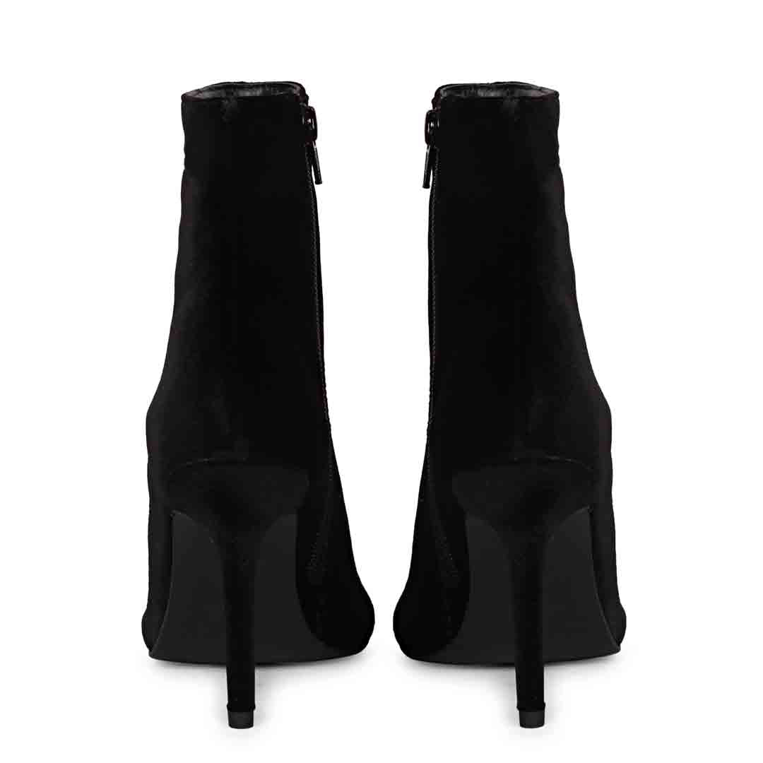 Saint Vienna Black Velvet Stiletto Ankle Boots