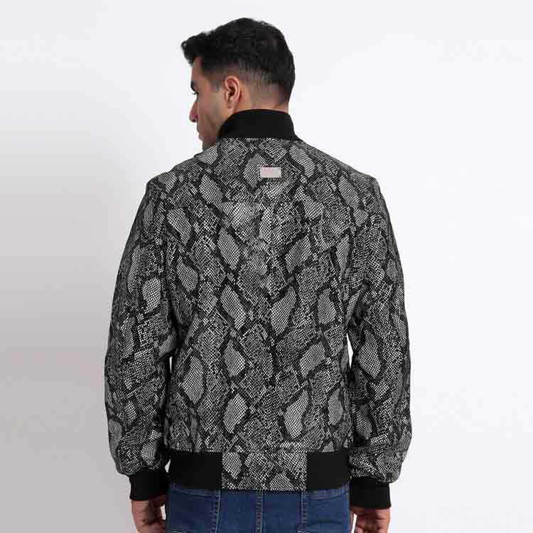 Saint Milly Grey Leather Men's Bomber Style Jackets