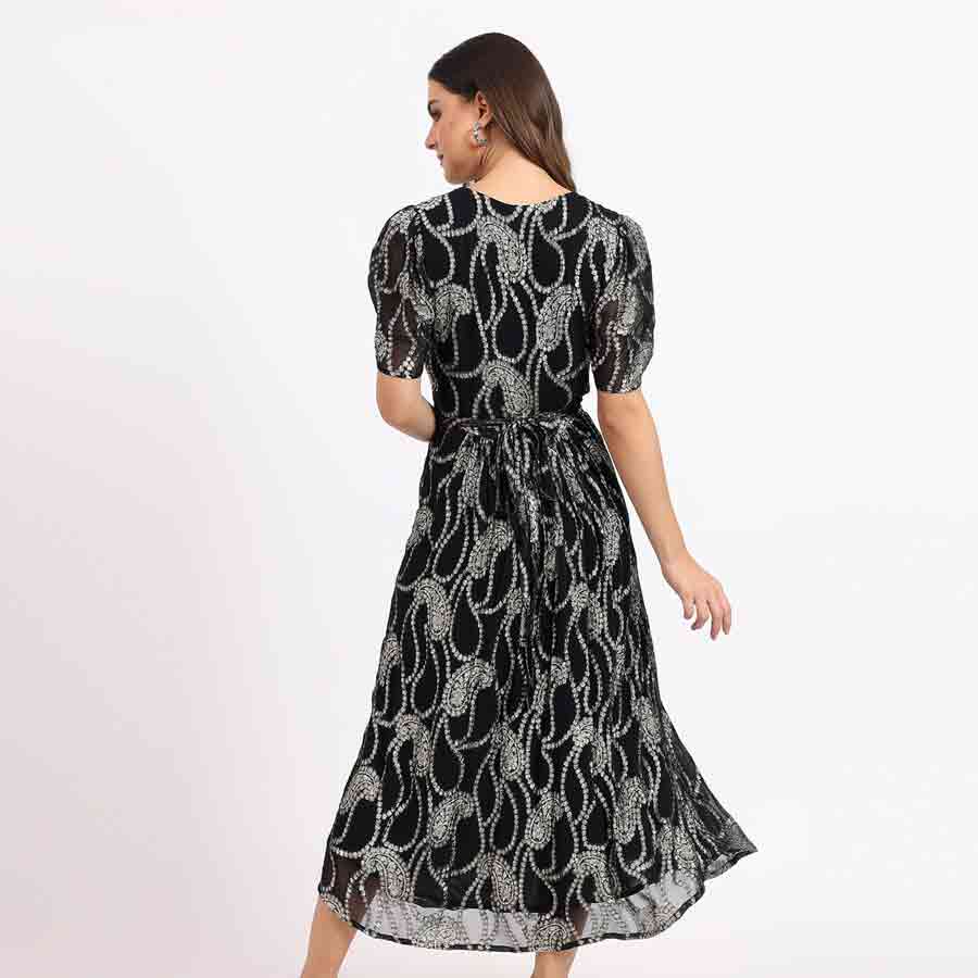 Saint Maisie Womens Black Colour Printed Long Dress