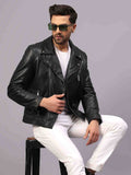 Saint Logan Men's Black Leather Biker Style Jackets