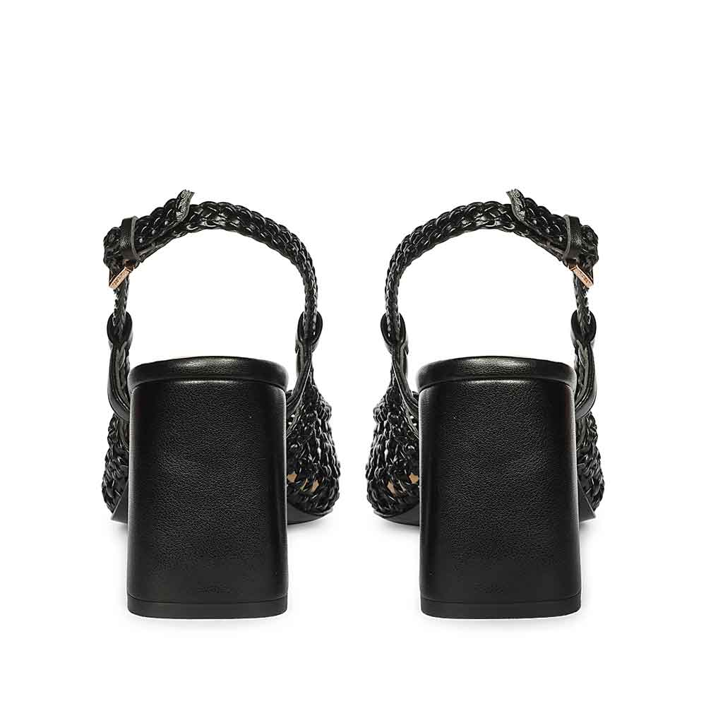 Saint Black Woven Block Heels