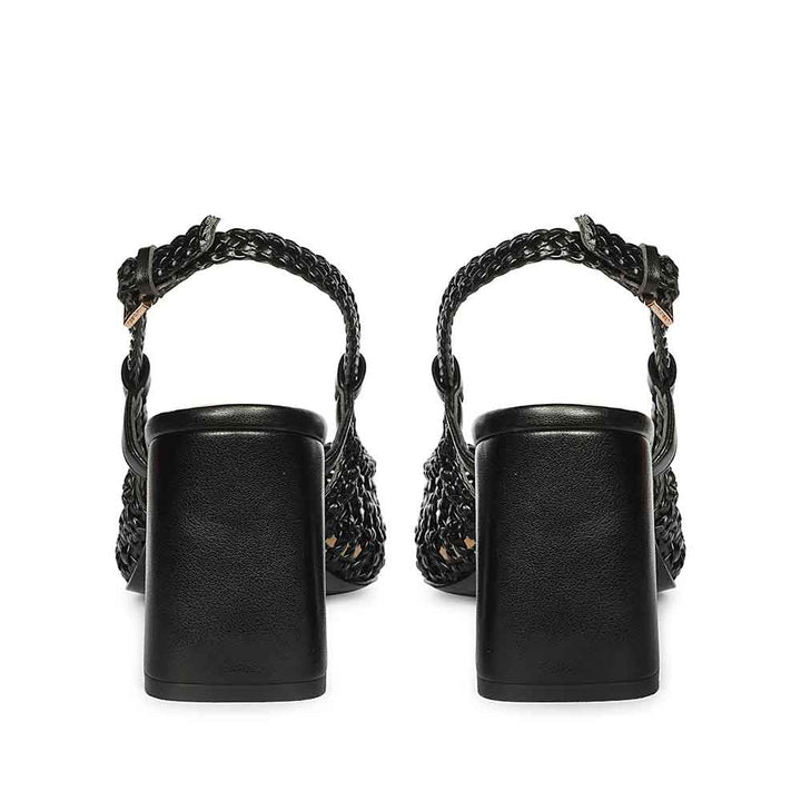 Saint Black Woven Block Heels