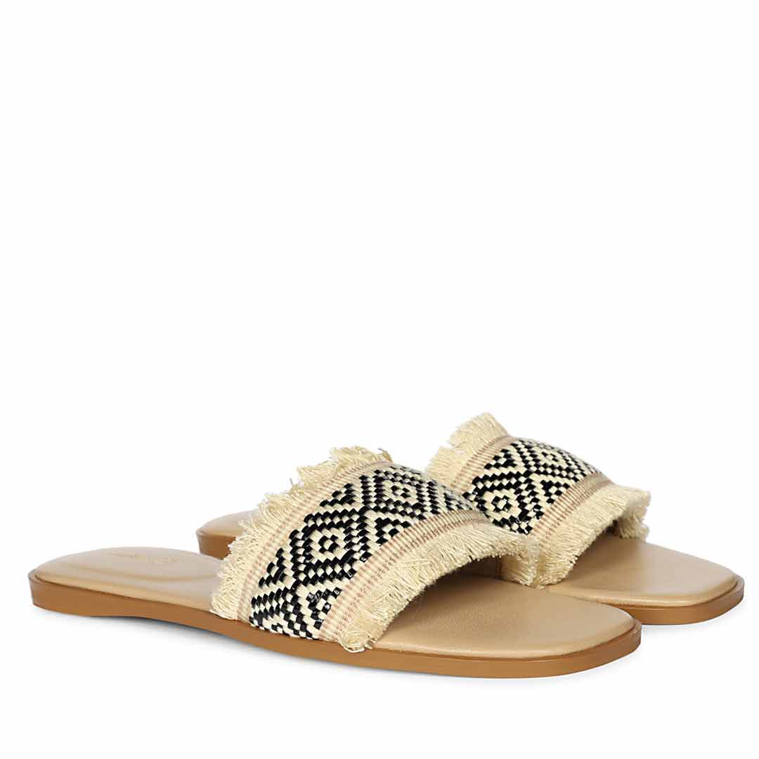 Saint Black-Beige Leather