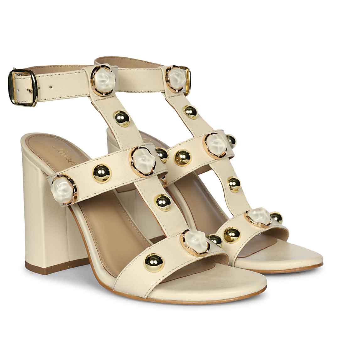 Saint Off White Leather Block Heels