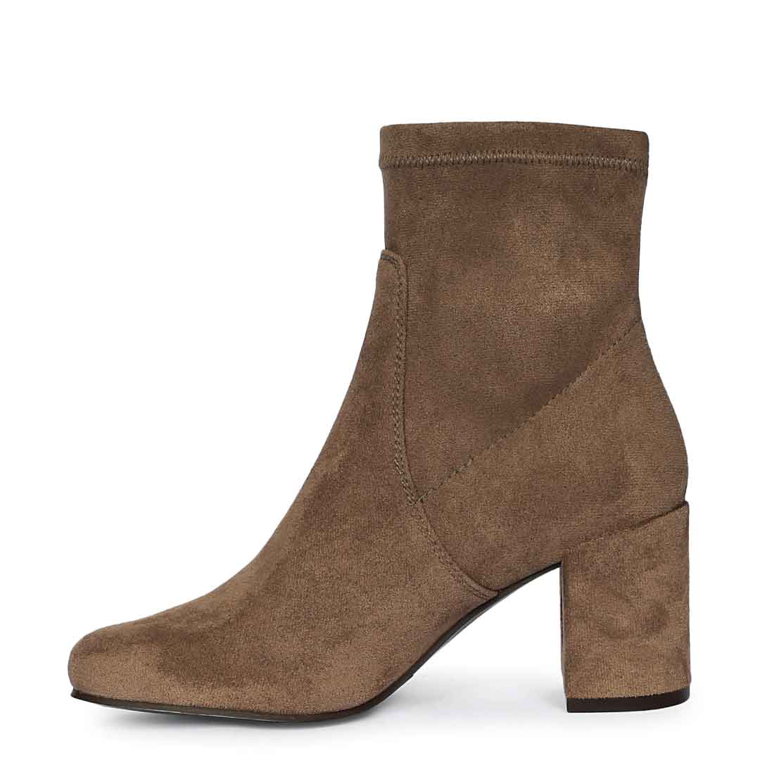 Saint Taupe Leather High Ankle Boots