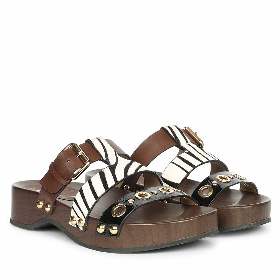 Saint Avely Embellished White Leather Platform Sandals
