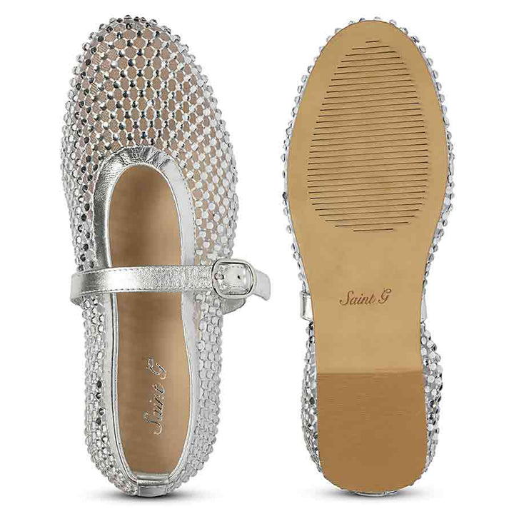 Saint Silver Leather Flat